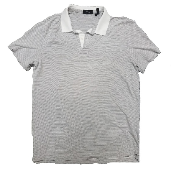Theory Other - Theory Striped Short Sleeve Contrast Polo Shirt